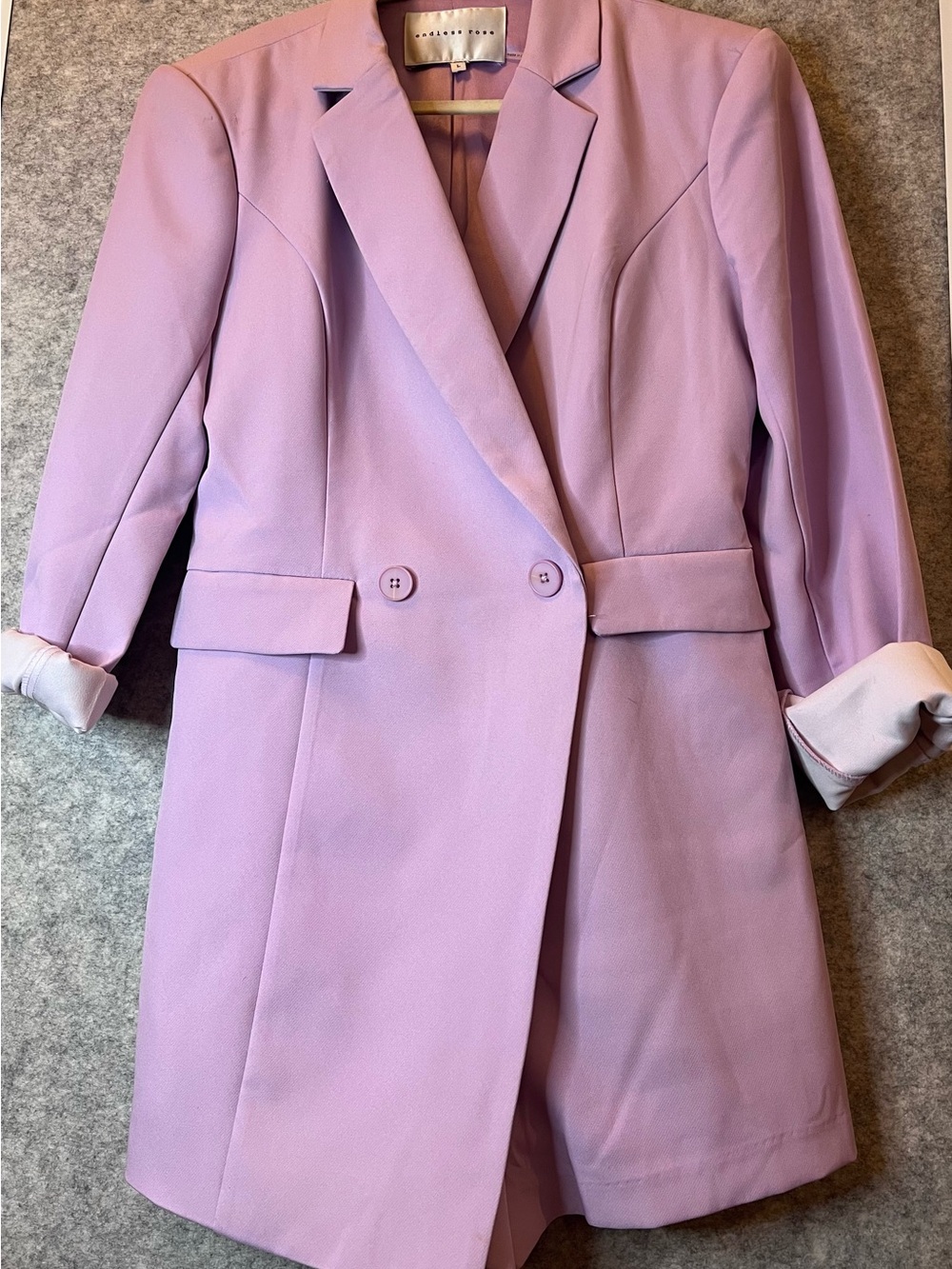 Endless Rose Double-Breasted Blazer Romper in Lilac